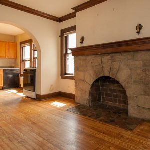 521 W Dayton St. - Living Room Stone Fireplace